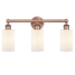 Clymer Bathroom Vanity Light - Antique Copper / Matte White
