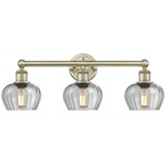 Fenton Bathroom Vanity Light - Antique Brass / Clear