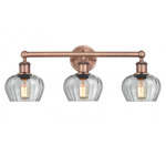 Fenton Bathroom Vanity Light - Antique Copper / Clear