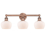 Fenton Bathroom Vanity Light - Antique Copper / Matte White