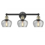 Fenton Bathroom Vanity Light - Matte Black / Antique Brass / Clear