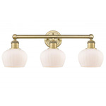 Fenton Bathroom Vanity Light - Brushed Brass / Matte White