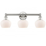 Fenton Bathroom Vanity Light - Polished Nickel / Matte White