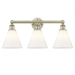 Berkshire Cone Bathroom Vanity Light - Antique Brass / Matte White
