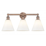 Berkshire Cone Bathroom Vanity Light - Antique Copper / Matte White
