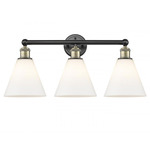 Berkshire Cone Bathroom Vanity Light - Matte Black / Antique Brass / Matte White