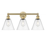 Berkshire Cone Bathroom Vanity Light - Brushed Brass / Clear