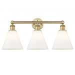 Berkshire Cone Bathroom Vanity Light - Brushed Brass / Matte White