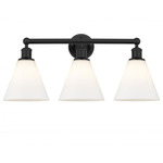 Berkshire Cone Bathroom Vanity Light - Matte Black / Matte White