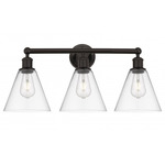 Berkshire Cone Bathroom Vanity Light - Oil Rubbed Bronze / Clear