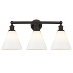 Berkshire Cone Bathroom Vanity Light - Oil Rubbed Bronze / Matte White