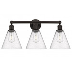 Berkshire Cone Bathroom Vanity Light - Oil Rubbed Bronze / Clear Seedy