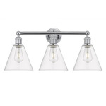 Berkshire Cone Bathroom Vanity Light - Polished Chrome / Clear