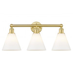 Berkshire Cone Bathroom Vanity Light - Satin Gold / Matte White