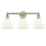Bristol Glass Bathroom Vanity Light - Antique Brass / Matte White