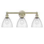 Bristol Glass Bathroom Vanity Light - Antique Brass / Clear Seedy
