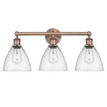 Bristol Glass Bathroom Vanity Light - Antique Copper / Clear Seedy