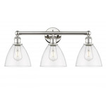 Bristol Glass Bathroom Vanity Light - Polished Nickel / Clear