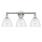 Bristol Glass Bathroom Vanity Light - Polished Nickel / Clear Seedy