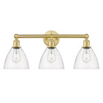 Bristol Glass Bathroom Vanity Light - Satin Gold / Clear