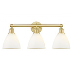 Bristol Glass Bathroom Vanity Light - Satin Gold / Matte White