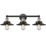 Edison Bathroom Vanity Light - Matte Black / Antique Brass