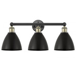 Bristol Metal Bathroom Vanity Light - Matte Black / Antique Brass