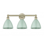 Plymouth Dome Bathroom Vanity Light - Antique Brass / Seafoam