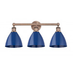 Plymouth Dome Bathroom Vanity Light - Antique Copper / Blue