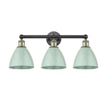 Plymouth Dome Bathroom Vanity Light - Matte Black / Antique Brass / Seafoam