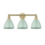 Plymouth Dome Bathroom Vanity Light - Brushed Brass / Seafoam