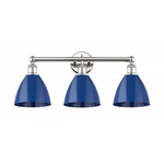 Plymouth Dome Bathroom Vanity Light - Polished Nickel / Blue