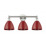 Plymouth Dome Bathroom Vanity Light - Polished Nickel / Red
