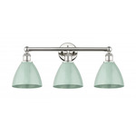 Plymouth Dome Bathroom Vanity Light - Polished Nickel / Seafoam