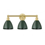 Plymouth Dome Bathroom Vanity Light - Satin Gold / Green