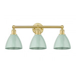 Plymouth Dome Bathroom Vanity Light - Satin Gold / Seafoam