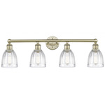 Brookfield Round Canopy Bathroom Vanity Light - Antique Brass / Clear