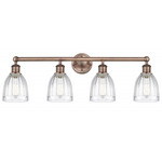 Brookfield Round Canopy Bathroom Vanity Light - Antique Copper / Clear