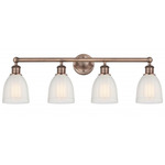 Brookfield Round Canopy Bathroom Vanity Light - Antique Copper / White