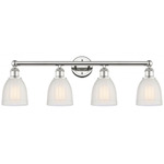 Brookfield Round Canopy Bathroom Vanity Light - Polished Nickel / White