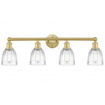 Brookfield Round Canopy Bathroom Vanity Light - Satin Gold / Clear