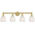 Brookfield Round Canopy Bathroom Vanity Light - Satin Gold / White