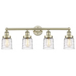 Bell Small Bathroom Vanity Light - Antique Brass / Clear Swirl