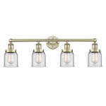 Bell Small Bathroom Vanity Light - Antique Brass / Clear