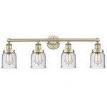 Bell Small Bathroom Vanity Light - Antique Brass / Clear Seedy