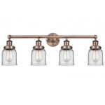 Bell Small Bathroom Vanity Light - Antique Copper / Clear