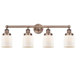 Bell Small Bathroom Vanity Light - Antique Copper / Matte White