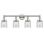 Bell Small Bathroom Vanity Light - Polished Nickel / Clear