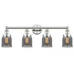 Bell Small Bathroom Vanity Light - Polished Nickel / Smoked