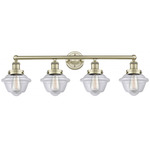 Oxford Bathroom Vanity Light - Antique Brass / Clear